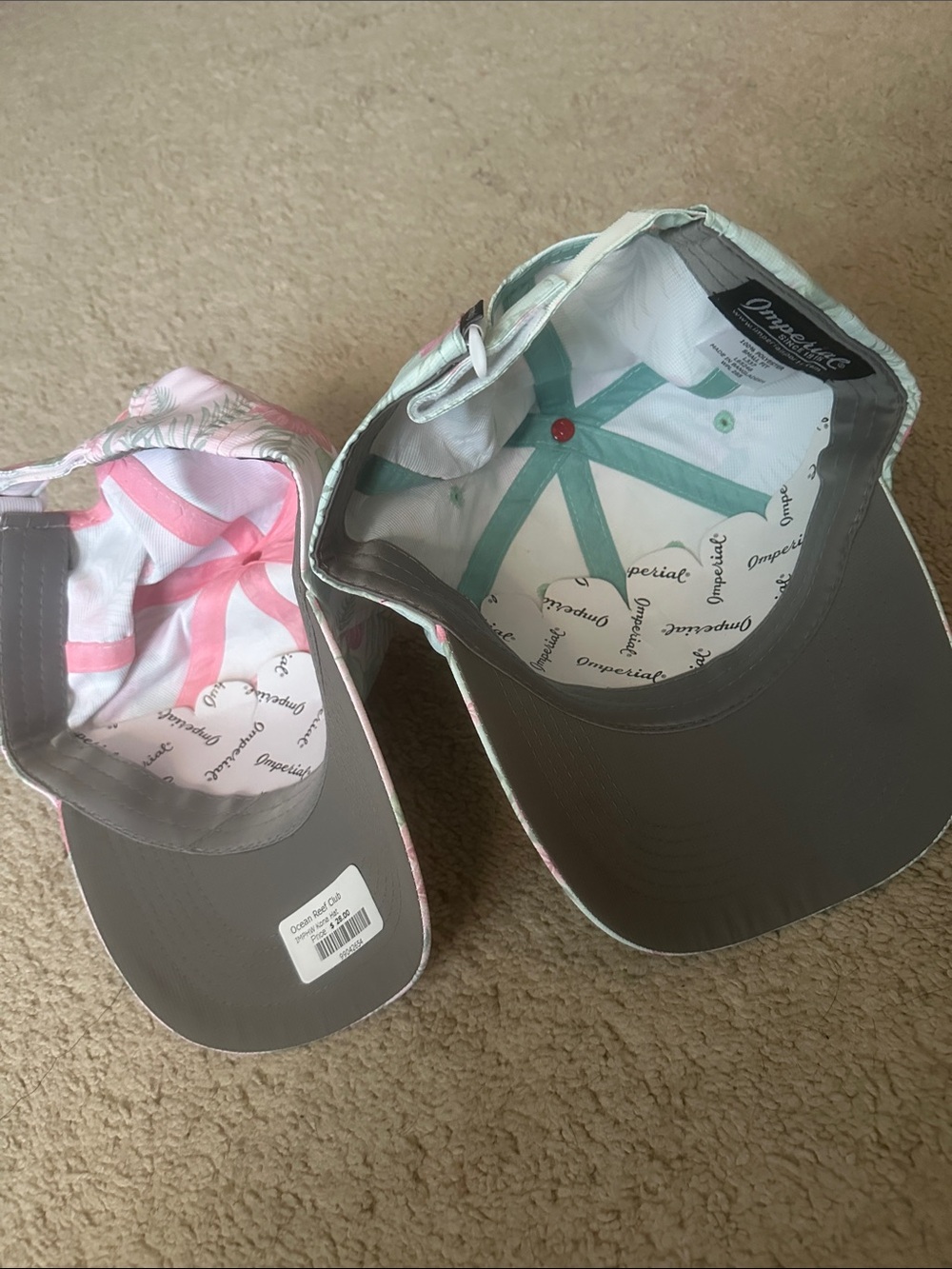 Imperial Floral UPF 60+ Sun Cap - Pink and Mint - Picture 4 of 10